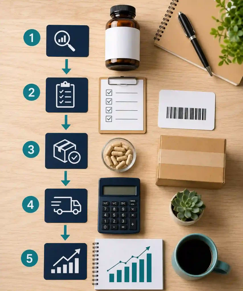 Practical next steps for starting an Amazon UK supplement business